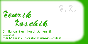 henrik koschik business card